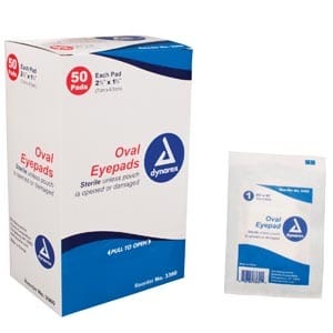 DYNAREX OVAL EYE PADS STERILE 50’S
