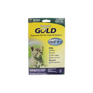 Gold Flea & Tick Squeeze-On Cat Under 5lb