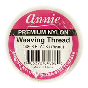 Annie Nylon Weaving Thread Black 75 Yards #4868