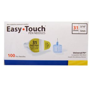 Easy Touch Universal Pen Needles 31 Guage 3/16″