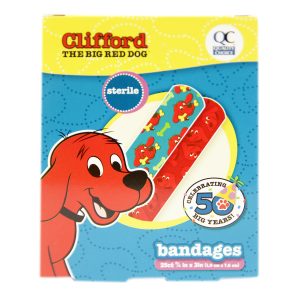 QC Adhesive Strips Kids Clifford 25ct