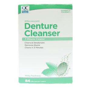 QC Denture Cleanser Tabs Minty Freshness 84ct