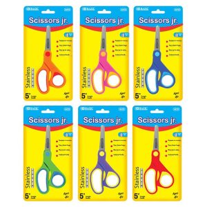 Bazic Soft Grip Blunt Stainless Steel Scissors 5″ #4410