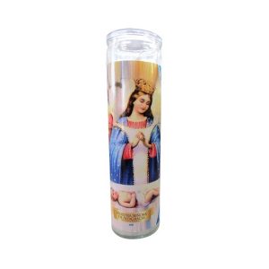 Our Lady Of Altagracia White Candle 8″