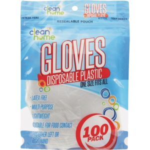 Clean Home Disposable Plastic Gloves 100pk