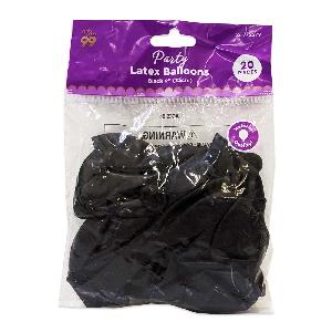 Party Balloons Black  9″ 20ct