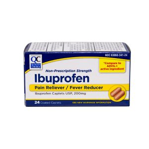 QC Ibuprofen Caplets Brown 24s